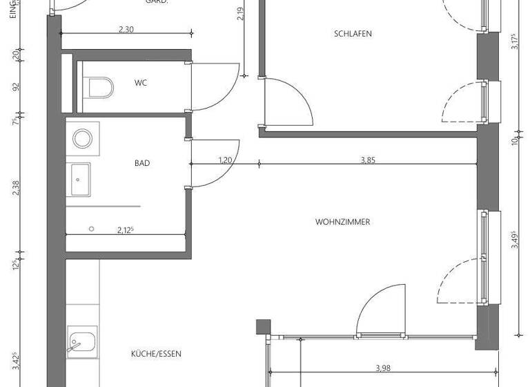 Wohnung zur Miete 1.200 € 2 Zimmer 54,7 m² Kranebitter Allee 90a Hötting Innsbruck 6020