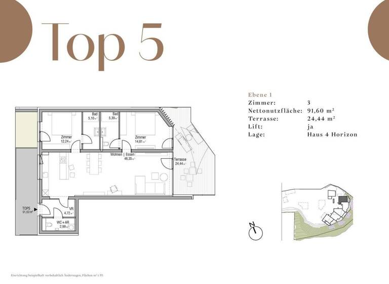 Wohnung zum Kauf - Erstbezug 650.000 € 3 Zimmer 91,6 m² EG Tibitsch St. Martin am Techelsberg 9212