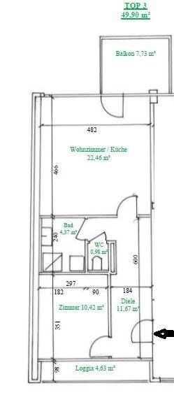 Wohnung zur Miete 709 € 2 Zimmer 49,9 m²<br/>Wohnfläche 1.<br/>Geschoss 01.02.2025<br/>Verfügbarkeit Wien 1230