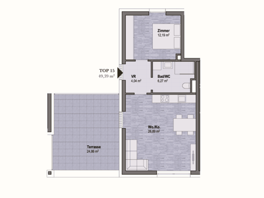 Wohnung zum Kauf - Erstbezug provisionsfrei 308.940 € 2 Zimmer 49,4 m² Sankt Leonhard Graz Geidorf 8010