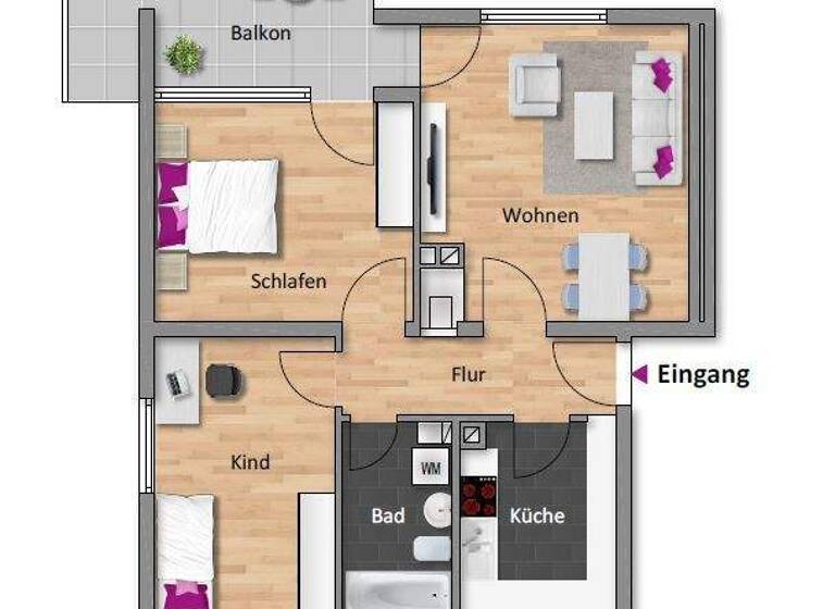 Wohnung zur Miete 679 € 3 Zimmer 67,6 m² 2. Geschoss frei ab 01.06.2026 Eltingen Leonberg 71229