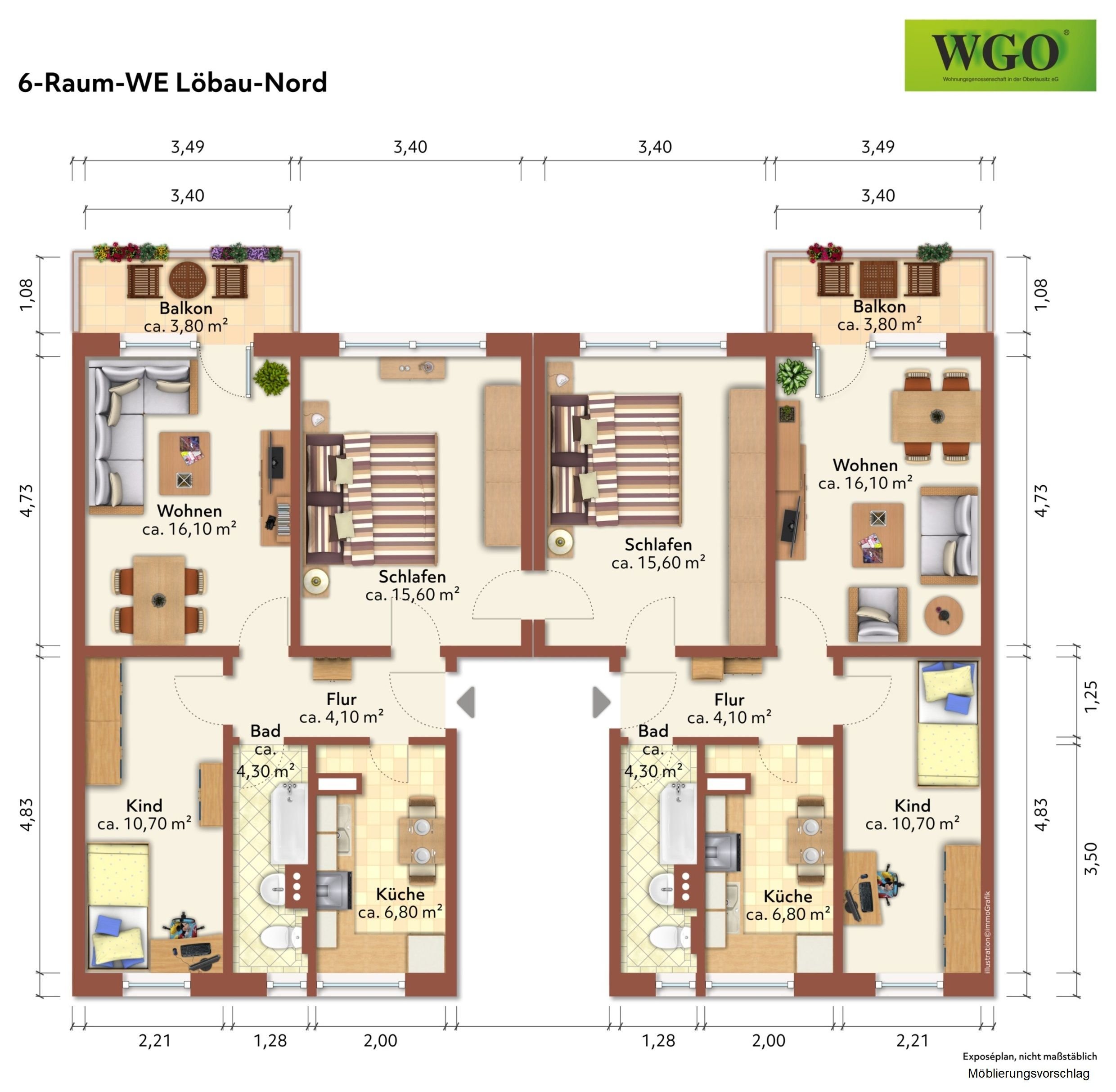 Wohnung zur Miete 691 € 6 Zimmer 119 m²<br/>Wohnfläche 1.<br/>Geschoss Daimlerstraße 18 Löbau Löbau 02708