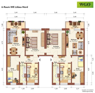 Wohnung zur Miete 691 € 6 Zimmer 119 m² 1. Geschoss Daimlerstraße 18 Löbau Löbau 02708