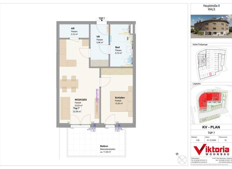 Wohnung zum Kauf - Erstbezug 378.000 € 2 Zimmer 53 m² Wals-Siezenheim 5071