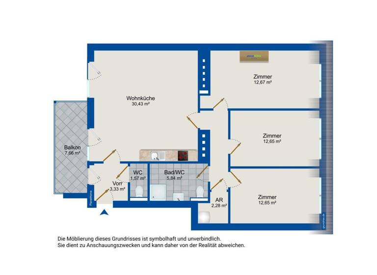 Wohnung zum Kauf 690.000 € 4 Zimmer 90 m² 5. Geschoss Wien 1050