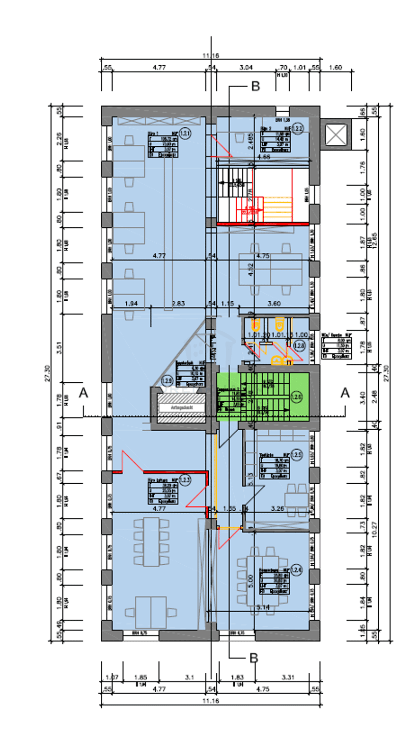 Bürofläche zur Miete 2.215 € 402,8 m²<br/>Bürofläche ab 103 m²<br/>Teilbarkeit Stadtmitte Rostock 18055