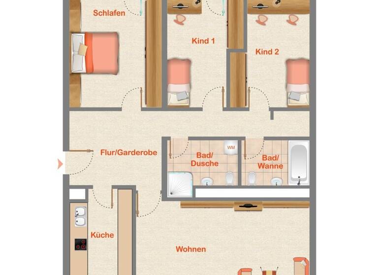 Wohnung zum Kauf 490.000 € 4 Zimmer 120 m² 14. Geschoss Freiberg Stuttgart 70437
