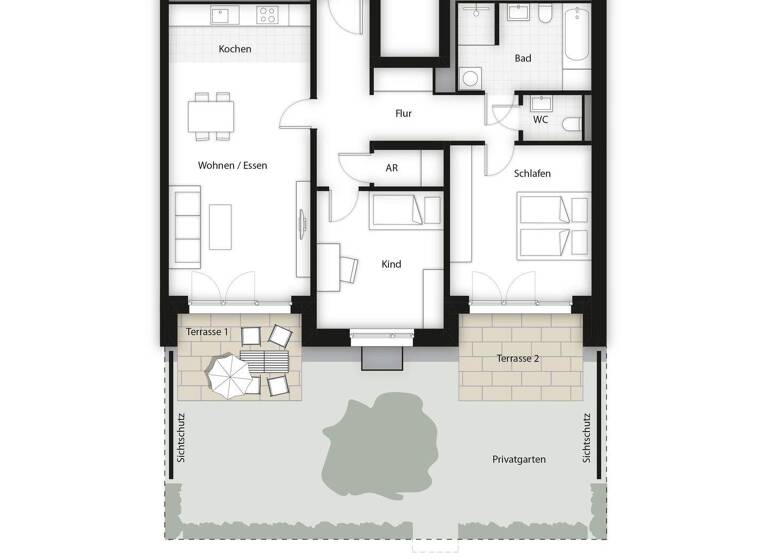 Wohnung zum Kauf - Neubau 557.000 € 3 Zimmer 94,4 m² EG Geschwister-Scholl-Straße 18 Herzo Base Herzogenaurach 91074