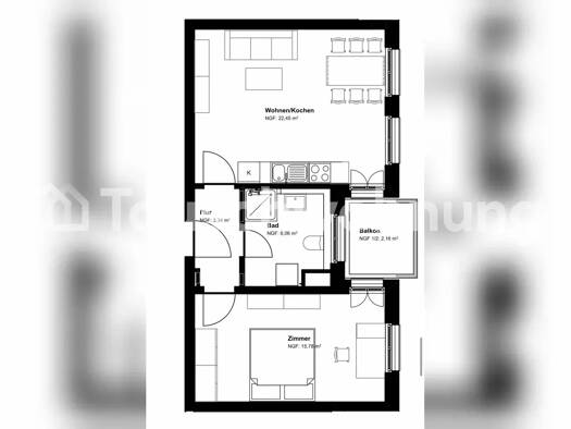 Wohnung zur Miete Tauschwohnung 830 € 2 Zimmer 50 m² 2. Geschoss Bornstedt Potsdam 14469