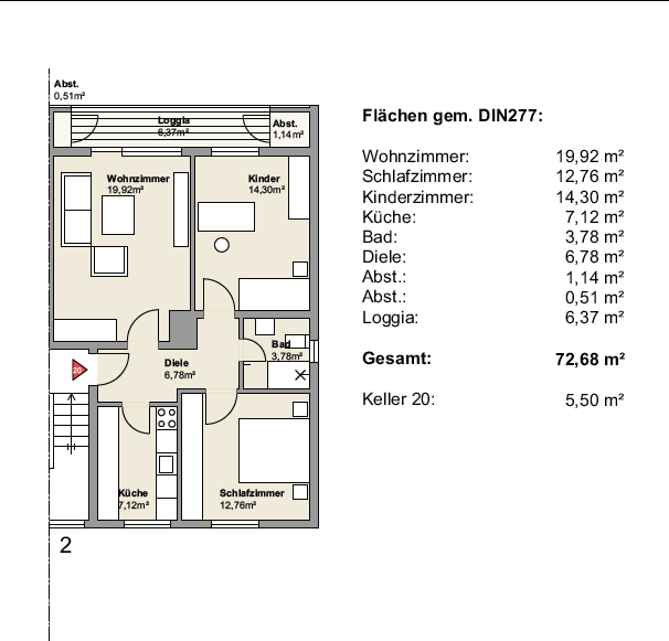 Wohnung zum Kauf als Kapitalanlage geeignet 279.000 € 3 Zimmer 73 m²<br/>Wohnfläche Ehrenfeld Köln 50825