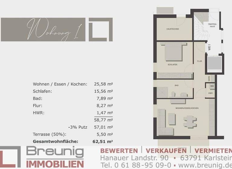Wohnung zum Kauf - Erstbezug 299.000 € 2 Zimmer 62,5 m² frei ab 30.04.2027 Großwelzheim Karlstein am Main / Großwelzheim 63791