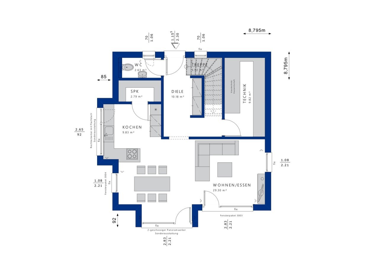 Haus zum Kauf 445.879 € 4 Zimmer 118 m²<br/>Wohnfläche 550 m²<br/>Grundstück Statistischer Bezirk 62 Hamm 59085