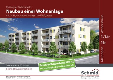 Wohnung zum Kauf provisionsfrei 483.300 € 3 Zimmer 90,2 m² EG Weberstr.1 Meitingen Meitingen 86405