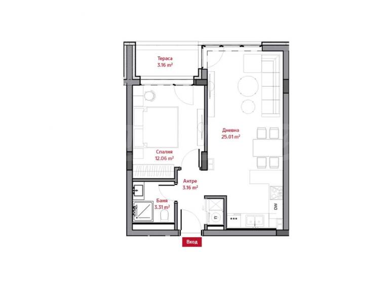 Studio zum Kauf 243.000 € 2 Zimmer 66 m² Sofia