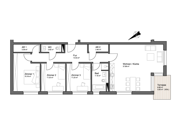 Wohnung zum Kauf - Erstbezug 599.000 € 4 Zimmer 108,8 m² 2. Geschoss Finkenkruger Straße 16 Falkensee 14612