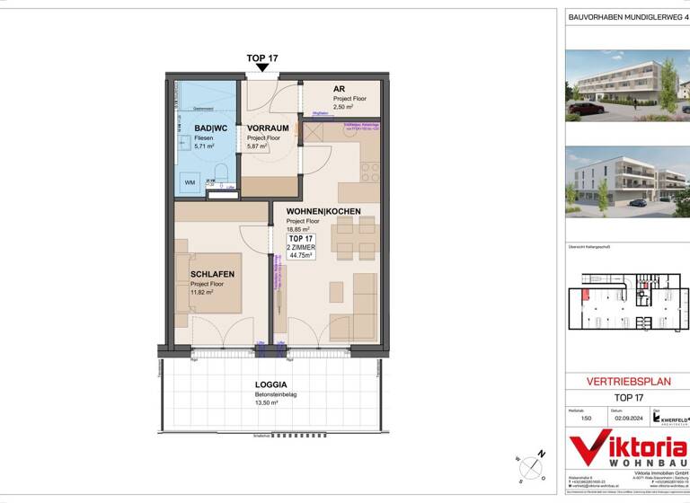 Wohnung zum Kauf - Erstbezug 227.160 € 2 Zimmer 44,8 m² Wals-Siezenheim 5071