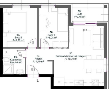 Wohnung zum Kauf 185.000 € 3 Zimmer 53 m² 2. Geschoss Medulin 52203