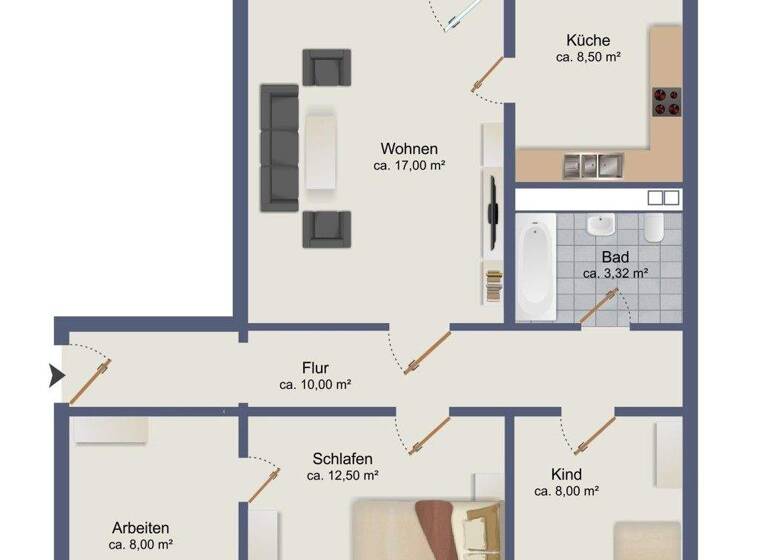 Wohnung zum Kauf 109.000 € 4 Zimmer 66,3 m² Haselholz Schwerin 19061