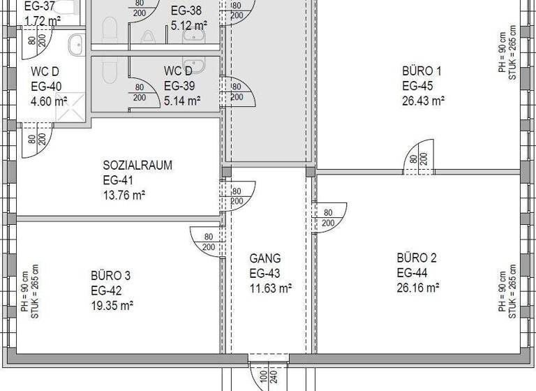 Bürofläche zur Miete 10 € 3 Zimmer 103,4 m² Bürofläche Sankt Peter Graz-St. Peter 8042