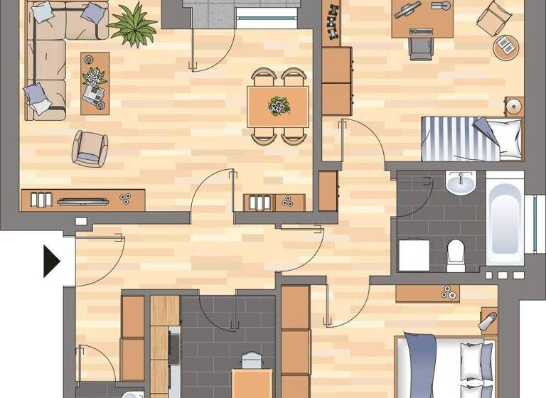 Wohnung zur Miete 479 € 3 Zimmer 71,4 m² 1. Geschoss frei ab 01.03.2026 Straßburger Allee 15 Neuende Wilhelmshaven 26389