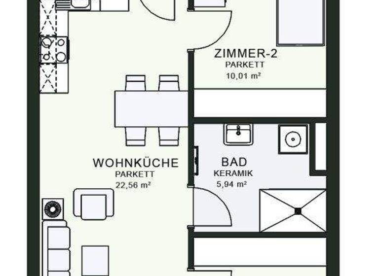 Wohnung zur Miete - Erstbezug 632 € 3 Zimmer 57,9 m² 2. Geschoss frei ab 01.06.2026 Fröhlichgasse 23-35 Jakomini Graz 8010