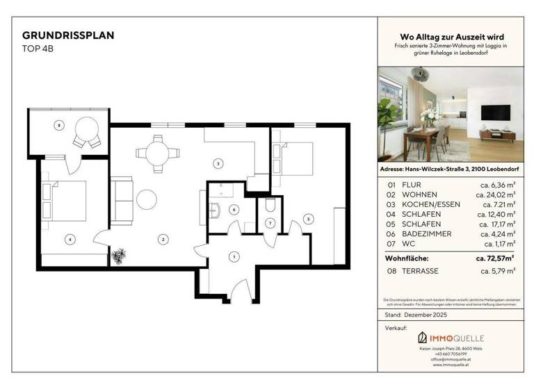 Wohnung zum Kauf 261.000 € 3 Zimmer 78,4 m² Leobendorf 2100