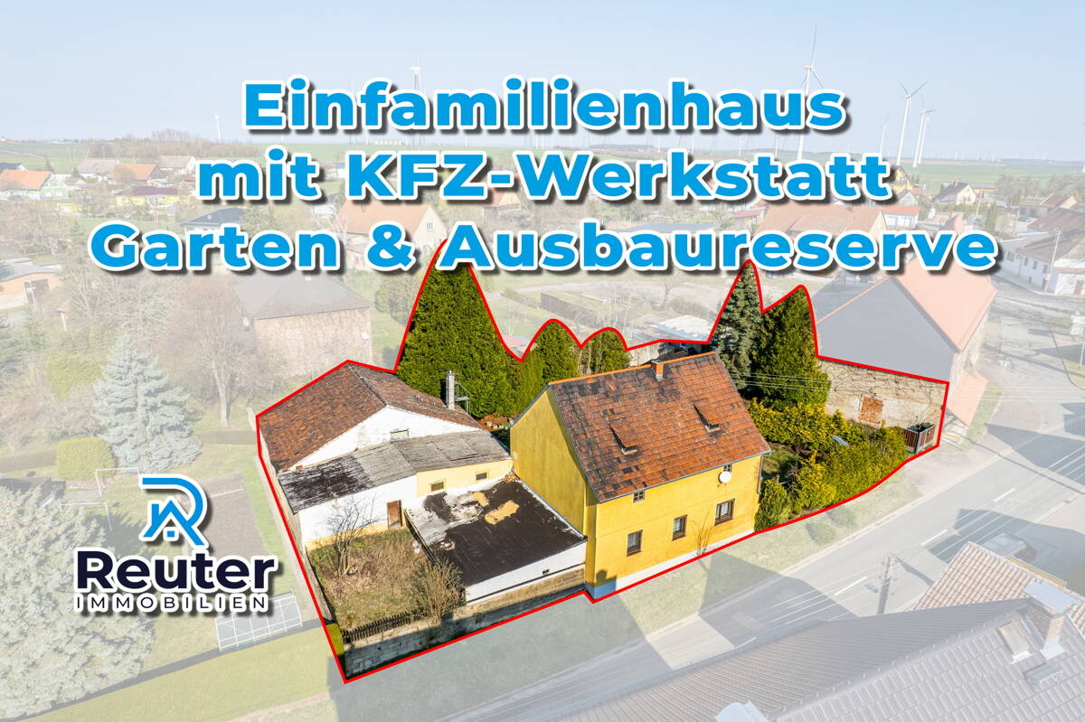 Immobilie in Schkölen - Einfamilienhaus mit Werkstatt, Garten & Ausbaureserve auf 1.068 m² Grundstück - Bild 0