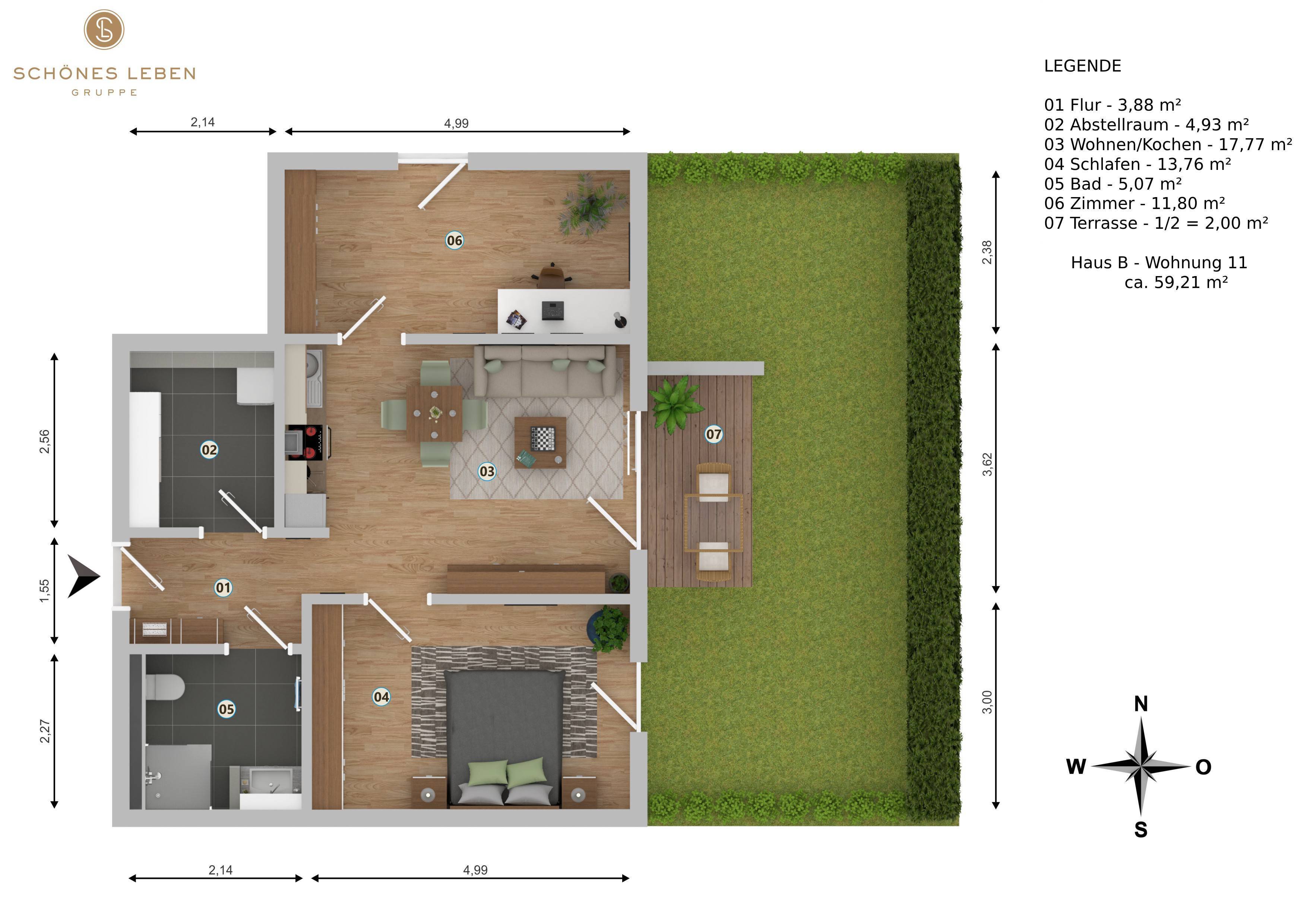 Wohnung zur Miete 2.642 € 3 Zimmer 87 m²<br/>Wohnfläche Sandkrugstraße 42 Reislingen Wolfsburg 38446