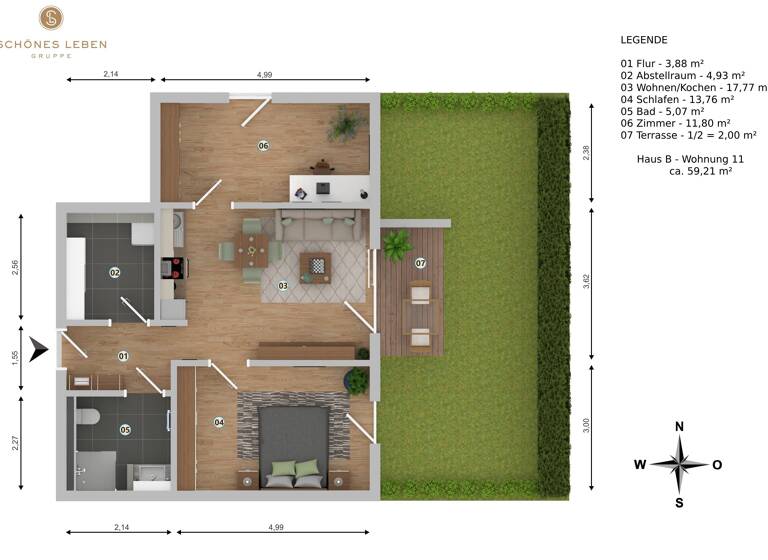 Wohnung zur Miete 2.642 € 3 Zimmer 87 m²<br/>Wohnfläche Dachgeschoss<br/>Geschoss Sandkrugstraße 42 Reislingen Wolfsburg 38446
