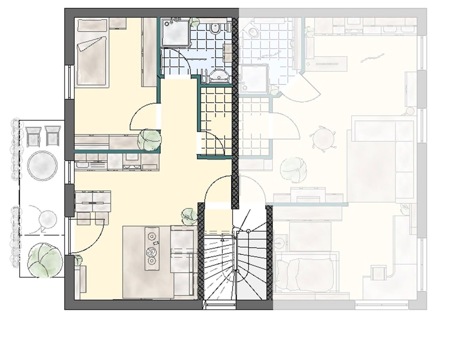 Wohnung zur Miete 795 € 2,5 Zimmer 45,3 m²<br/>Wohnfläche 3.<br/>Geschoss ab sofort<br/>Verfügbarkeit Thyrsusstraße 126 Nells Ländchen 2 Trier 54292