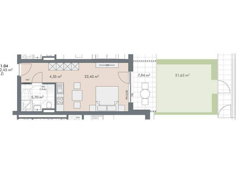 Studio zum Kauf - Erstbezug provisionsfrei 243.150 € 1 Zimmer 32,5 m² 1. Geschoss Dorfstraße 73 Aschau, Zillertal 6274
