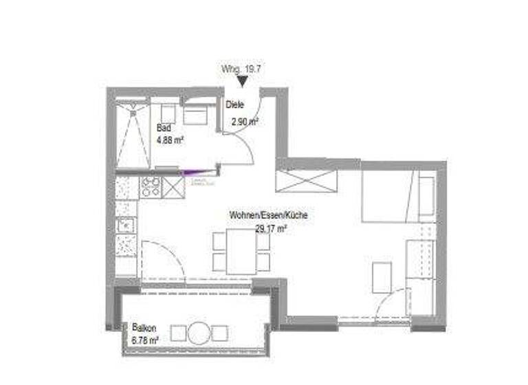 Studio zur Miete - Erstbezug 729 € 1 Zimmer 39,8 m² 5. Geschoss frei ab 01.03.2026 Degmarner Str. 19 Oedheim 74229