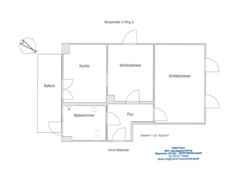 Wohnung zum Kauf 47.900 € 2 Zimmer 53,6 m² 2. Geschoss Bergstr. 2 Hartmannsdorf 09232