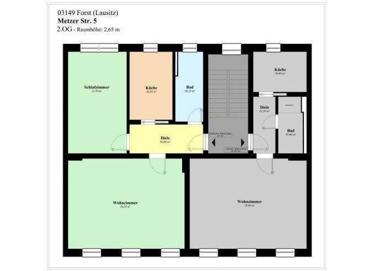 Wohnung zur Miete 2 Zimmer 47,5 m² Forst-Stadt Forst (Lausitz) 03149
