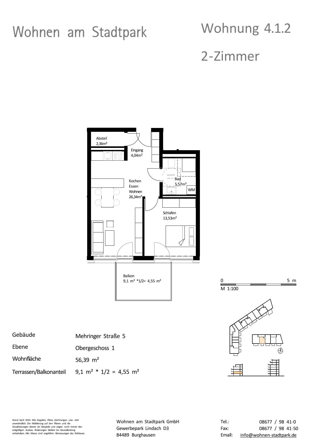 Wohnung zum Kauf provisionsfrei als Kapitalanlage geeignet 320.000 € 2 Zimmer 56,4 m²<br/>Wohnfläche Mehringer Straße 3 Burghausen Burghausen 84489