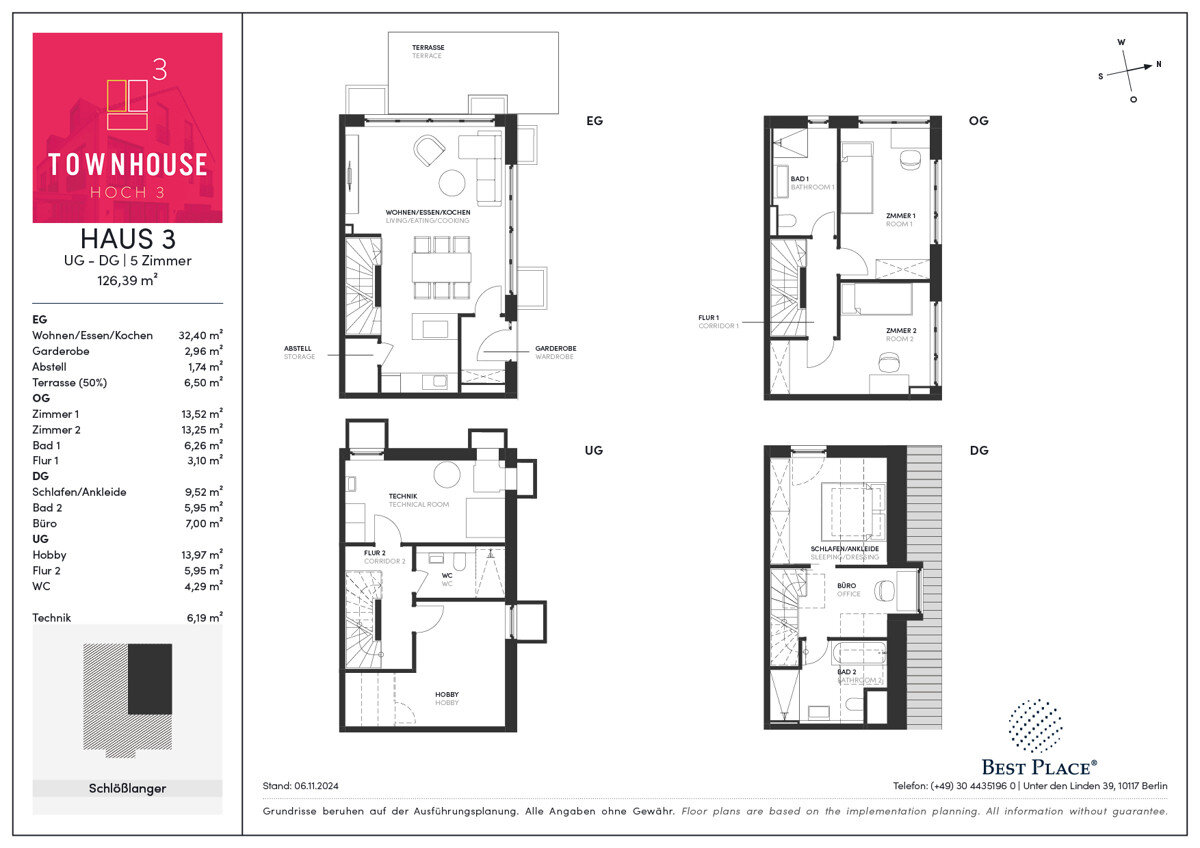 Stadthaus zum Kauf provisionsfrei 1.174.000 € 5 Zimmer 126 m²<br/>Wohnfläche Schlösslanger 35 Freimann München 80939