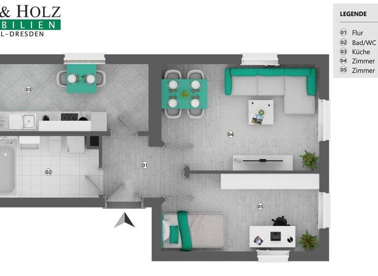 Wohnung zum Kauf 63.000 € 2 Zimmer 43 m² 1. Geschoss Meißen 01662