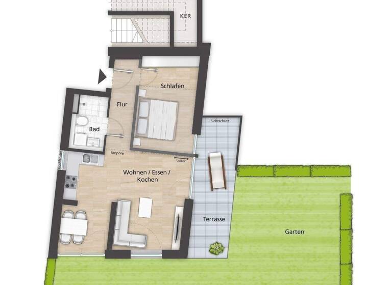 Terrassenwohnung zur Miete 1.010 € 2 Zimmer 69,4 m² EG frei ab sofort Theodor-Mathieu-Strasse 10 Bamberg 96052