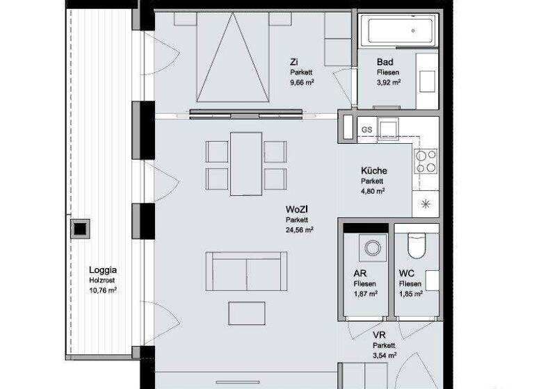 Terrassenwohnung zur Miete 1.098 € 2 Zimmer 50,2 m² EG Wien 1180