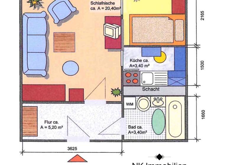 Wohnung zur Miete 220 € 1 Zimmer 34,4 m²<br/>Wohnfläche Professor-Willkomm-Str. 15 Limbach-Oberfrohna Limbach-Oberfrohna 09212