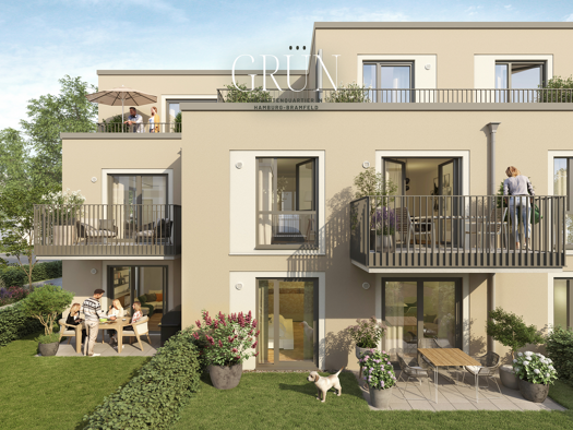 Wohnung zum Kauf - Neubau provisionsfrei 439.000 € 2 Zimmer 55,4 m² 1. Geschoss Bramfelder Chaussee 463-469 Bramfeld Hamburg 22175