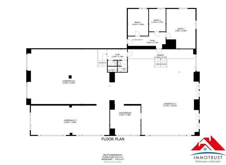 Produktionshalle zur Miete 2.065 € 475,6 m²<br/>Lagerfläche Innere Stadt Klagenfurt am Wörthersee 9020