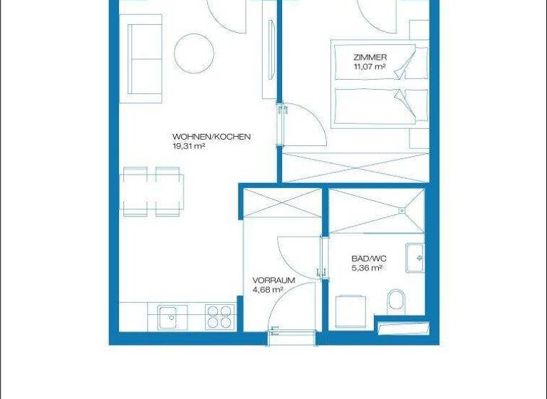 Wohnung zur Miete 429 € 2 Zimmer 40,4 m² 6. Geschoss frei ab 01.05.2026 Grillweg 7a Straßgang Graz 8053