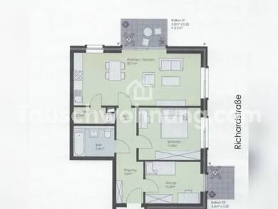 Wohnung zur Miete Tauschwohnung 1.200 € 3 Zimmer 77 m² 2. Geschoss Eilbek Hamburg 22089