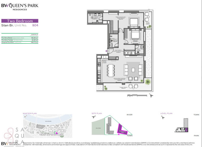 Wohnung zum Kauf 602.888 € 3 Zimmer 118,1 m² Belgrad Waterfront 11000