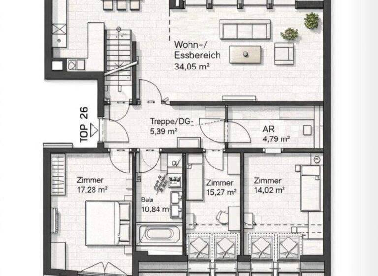 Wohnung zur Miete 1.997 € 4 Zimmer 120,1 m² Wien 1050