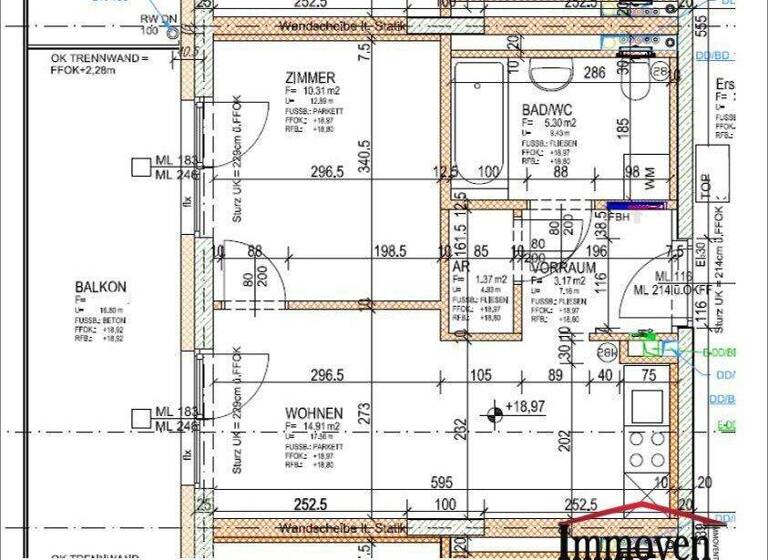 Wohnung zur Miete 412 € 2 Zimmer 3. Geschoss frei ab 01.05.2026 Brauquartier Puntigam Graz 8055