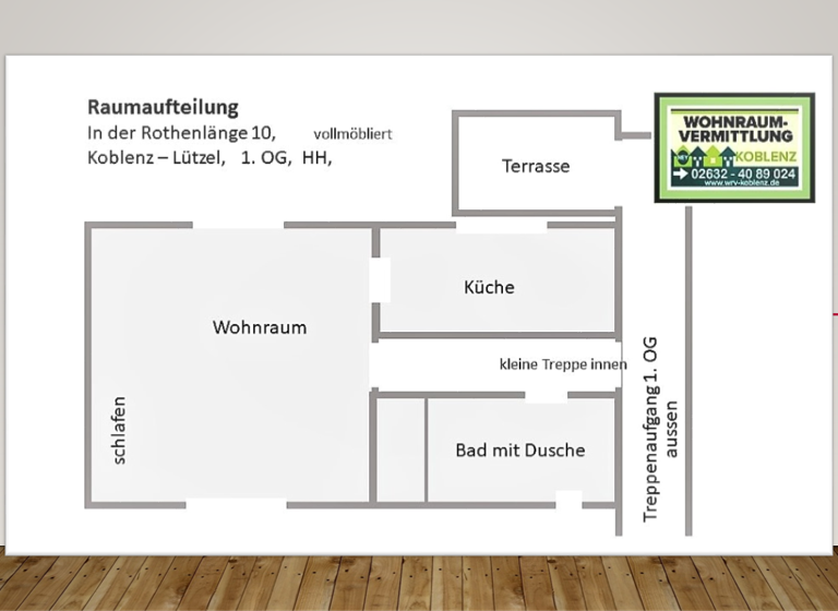 Studio zur Miete 495 € 1 Zimmer 40 m² 1. Geschoss frei ab sofort In der Rothenlänge 10 Lützel Koblenz 56070