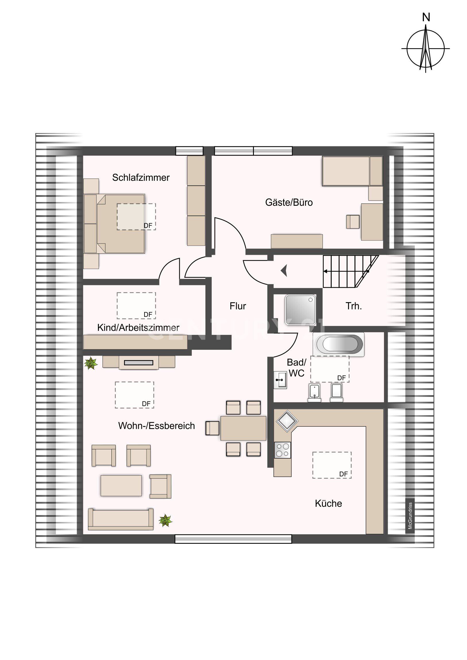 Wohnung zur Miete 880 € 3 Zimmer 80 m²<br/>Wohnfläche 2.<br/>Geschoss ab sofort<br/>Verfügbarkeit Klein-Gerau Büttelborn Klein-Gerau 64572