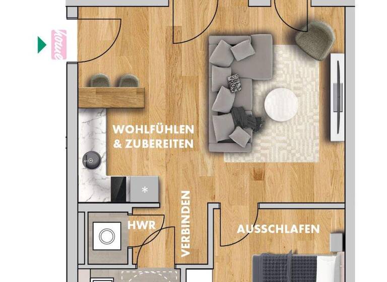 Wohnung zur Miete 682 € 2 Zimmer 53,3 m² EG frei ab sofort Parkweg 2a-b Böhlitz-Ehrenberg Leipzig 04178